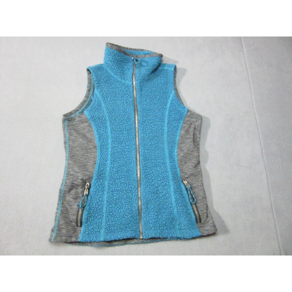 Kuhl Vest Womens Small Blue Gray Fleece Alfpaca Kozet Outdoor Mock Neck Full Zip